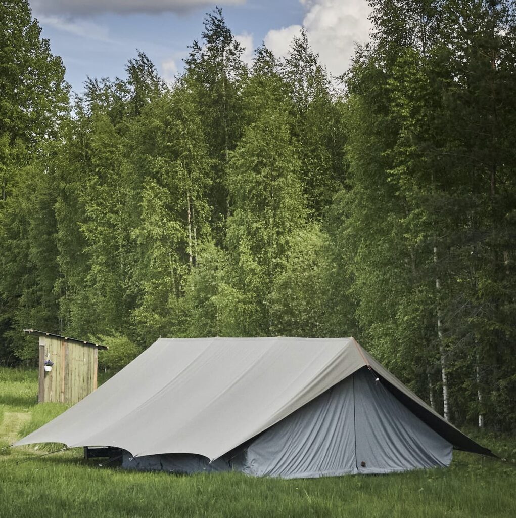 Autentic | Luxury Glamping Bell Tents - Autentic Total Patrol tent set up at the Camp Kartano glamping site in Finland