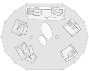 Autentic | Luxury Glamping Bell Tents - Lounge configuration in the Autentic Billy-Joe Double Bell Tent