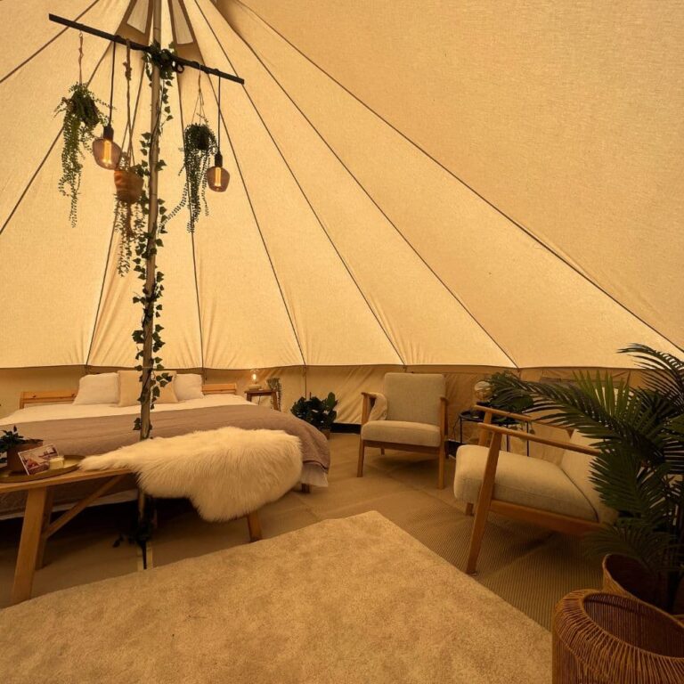 Autentic | Luxury Glamping Bell Tents - A furnished Jack Bell Tent with an Inner Liner at Canvas Night in Belgium