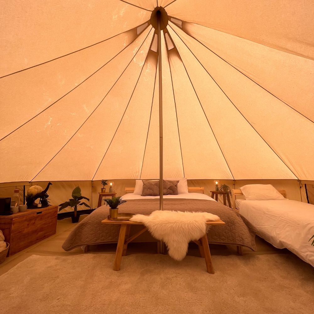 Autentic | Luxury Glamping Bell Tents - A furnished Jack Bell Tent with an Inner Liner at Canvas Night in Belgium