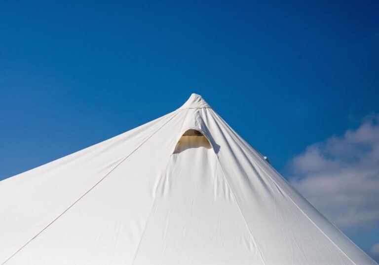 Autentic | Luxury Glamping Bell Tents - Roof of the natural-coloured Autentic Essential Bell Tent featuring ventilation holes