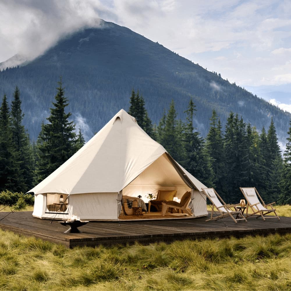 Autentic | Luxury Glamping Bell Tents - Autentic luxury canvas tent – ideal solution for entrepreneurs and hospitality professionals looking to start a glamping business or expand their outdoor accommodations. This high-quality, weatherproof glamping tent offers a unique guest experience for eco-resorts, boutique hotels, campsites, and event organizers seeking durable, modular, and stylish outdoor lodging solutions