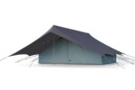 Autentic  - Front view of the Autentic Aubergine Total Patrol tent with Grey Mist Shade